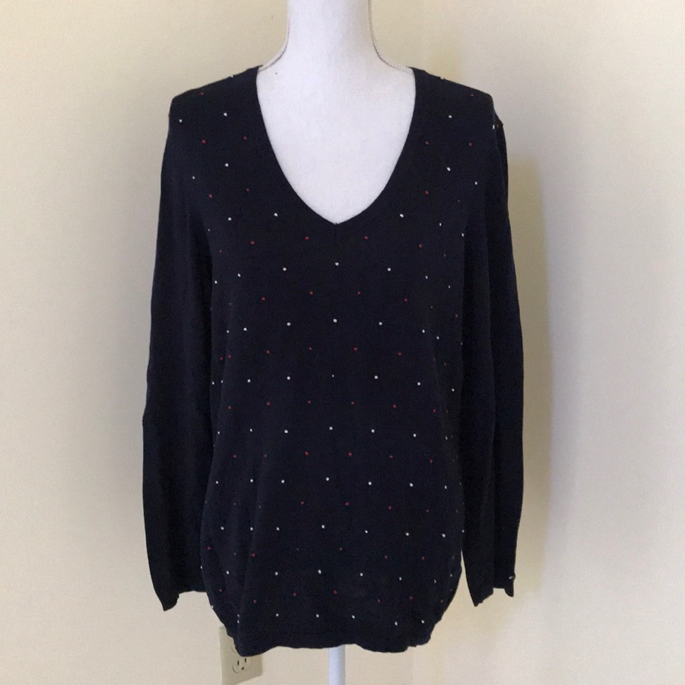 Tommy Hilfiger Large Navy long sleeve cotton sweater